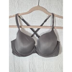 Victoria's Secret Body by Victoria Lined Demi Gray Racerback Bra Size 34D